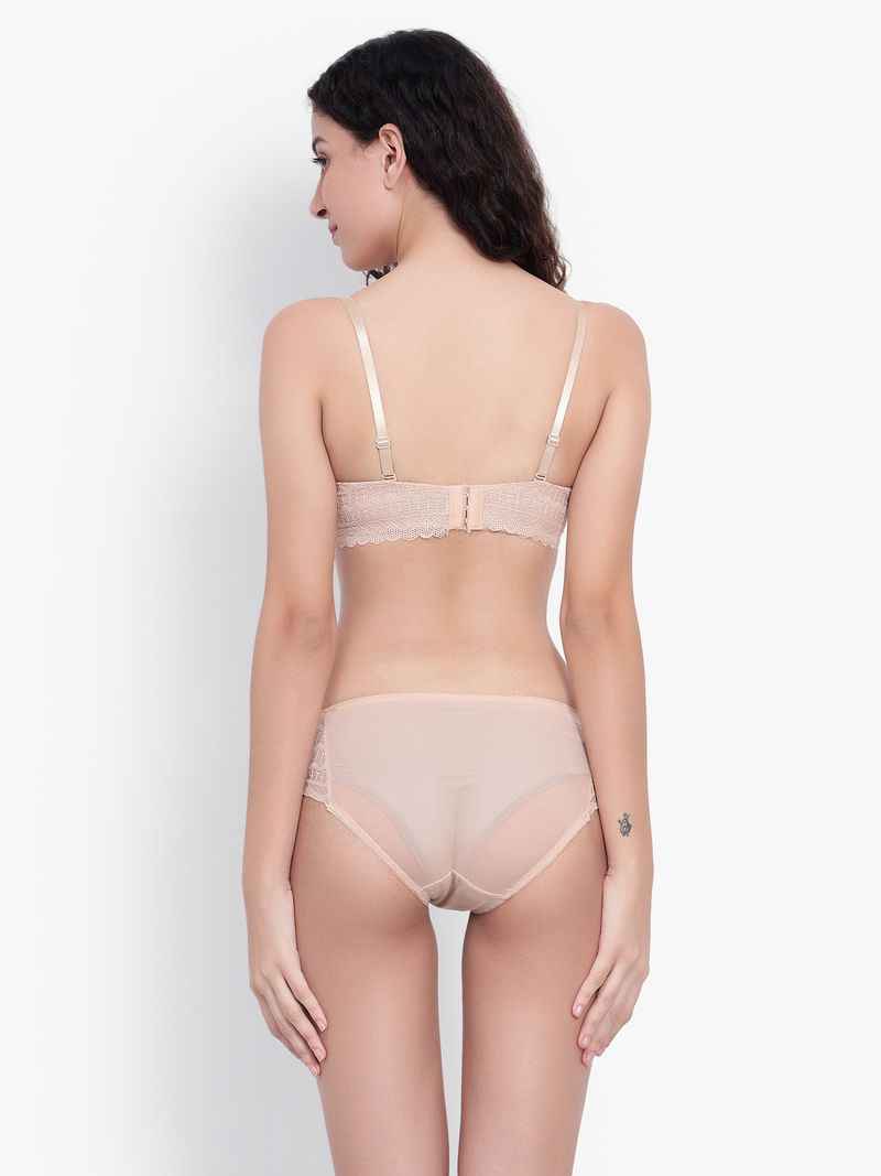 Self Design Lightly Padded Multiway Bra & Briefs