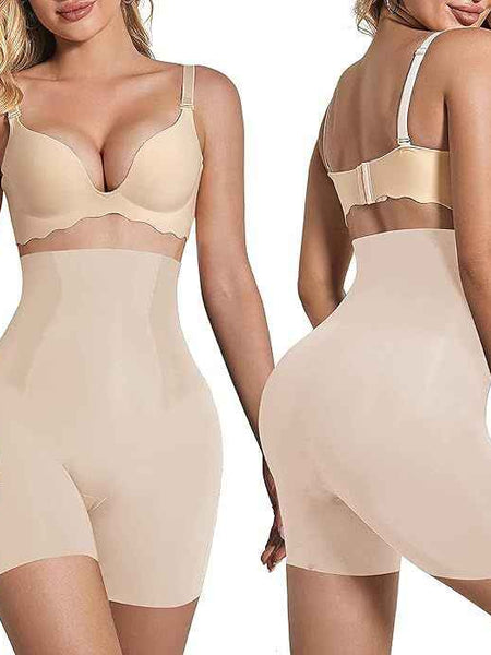 Women Beige Solid Tummy Tucker and Thigh Shaper
