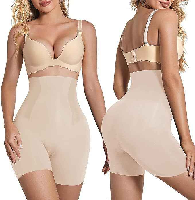 Women Beige Solid Tummy Tucker and Thigh Shaper