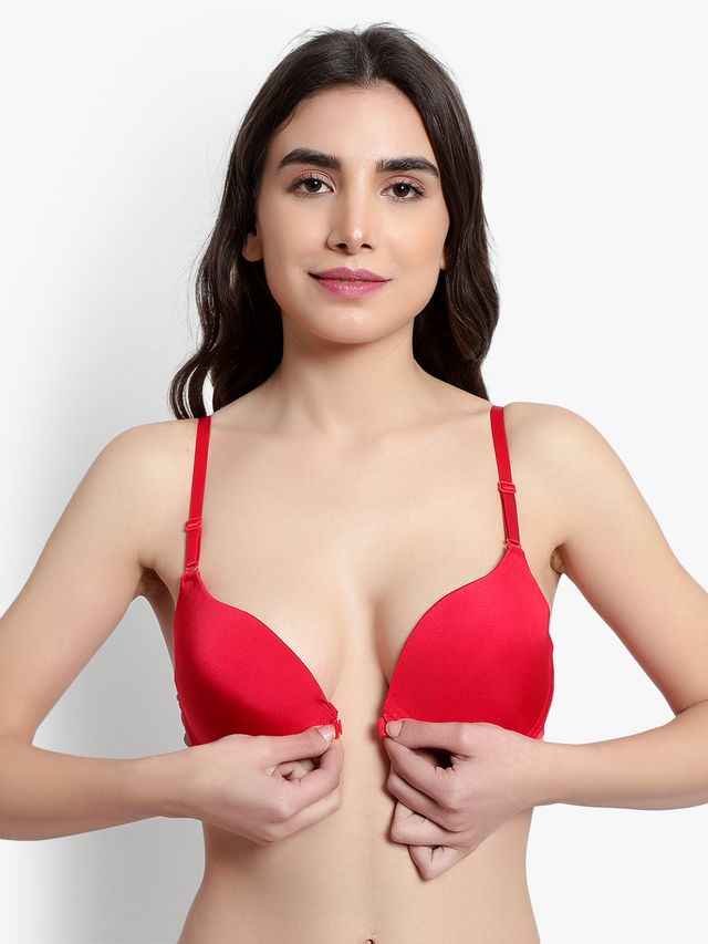 Women Red Solid Perfect Front Closure Lingerie