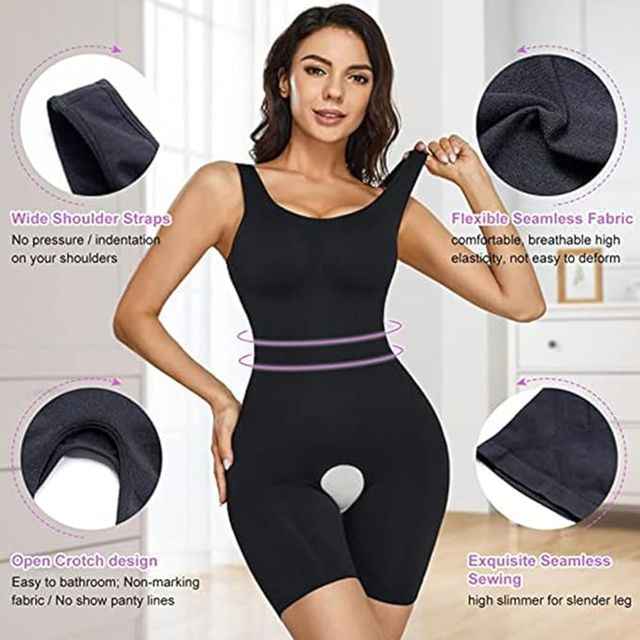 Women Black Solid Full Body Shapewear