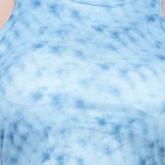 Tie and Dye Printed Round Neck Crop Top