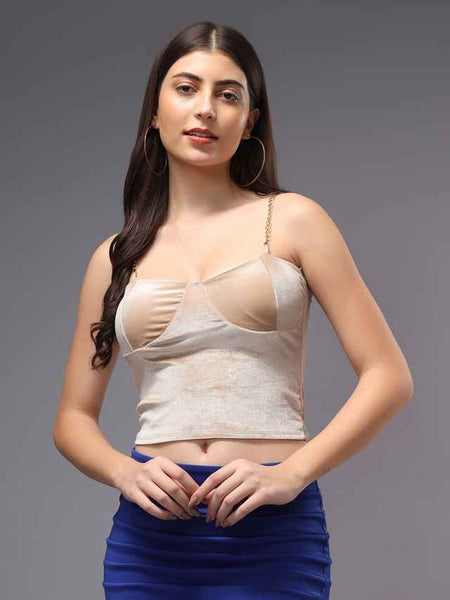Solid Shoulder Straps Crop Top