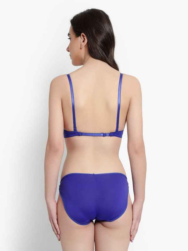 Women  Blue Solid Perfect Front Closure Lingerie