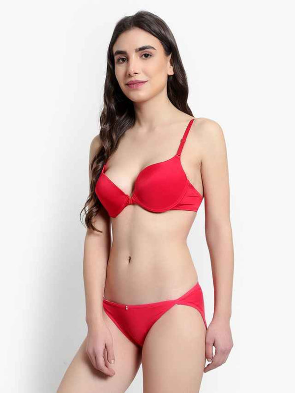 Women Red Solid Perfect Front Closure Lingerie