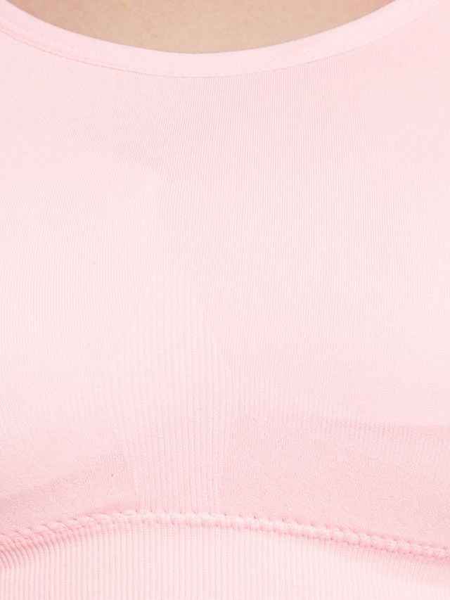 Peach Solid Non-Wired Lightly Padded Sports Bra