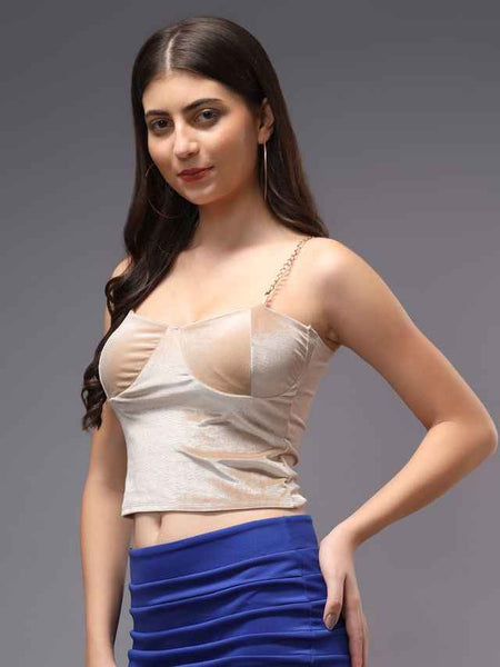 Solid Shoulder Straps Crop Top