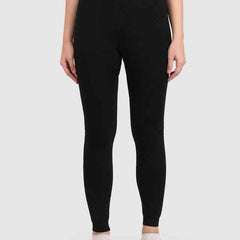 Slim Fit Black Thick Warm High Waisted Premium Fleece Lined Thermal Leggings for Women