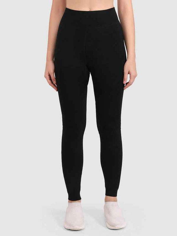 Slim Fit Black Thick Warm High Waisted Premium Fleece Lined Thermal Leggings for Women