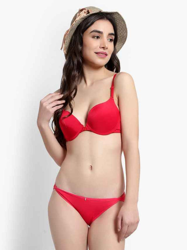 Women Red Solid Perfect Front Closure Lingerie