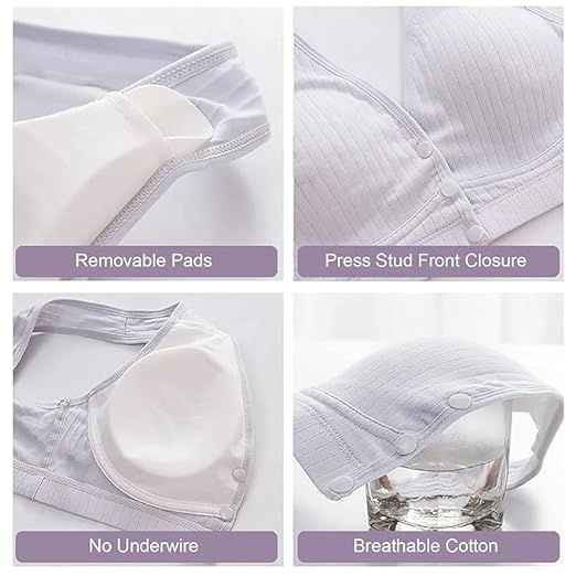 Striped Self Design Full Coverage Removable Padding Maternity Bra-All Day Comfort