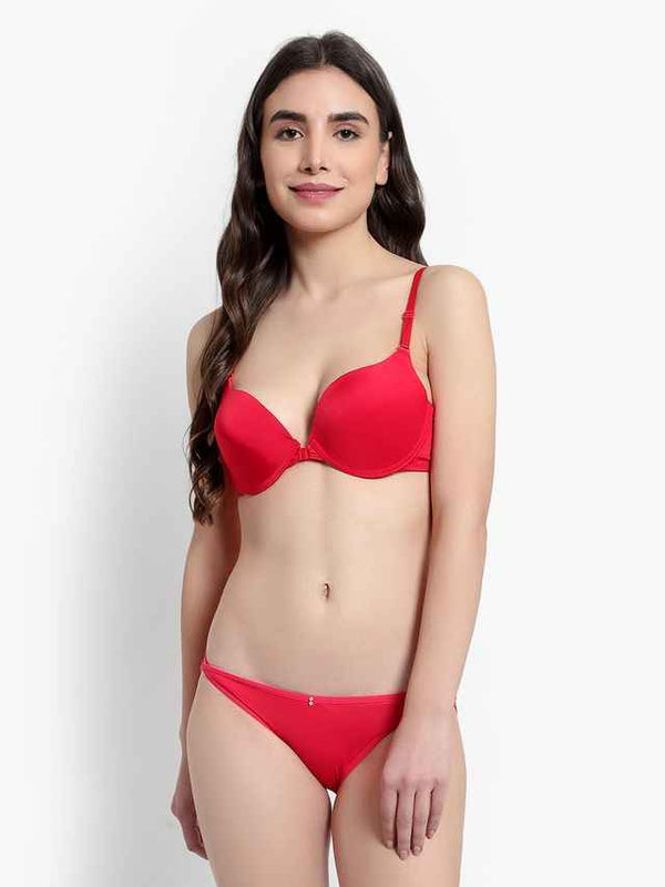 Women Red Solid Perfect Front Closure Lingerie