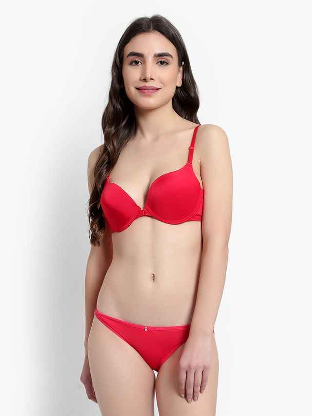 Women Red Solid Perfect Front Closure Lingerie