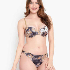 Printed Heavily Padded Lingerie Set