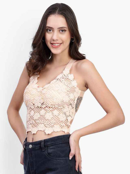 Floral Lace Medium Coverage Lightly Padded Bralette Bra With All Day Comfort