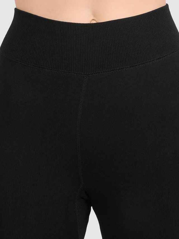 Slim Fit Black Thick Warm High Waisted Premium Fleece Lined Thermal Leggings for Women