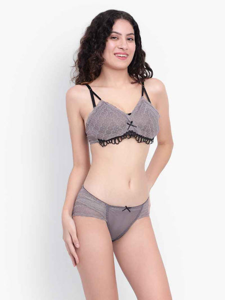 Self Design Lightly Padded Multiway Bra & Briefs