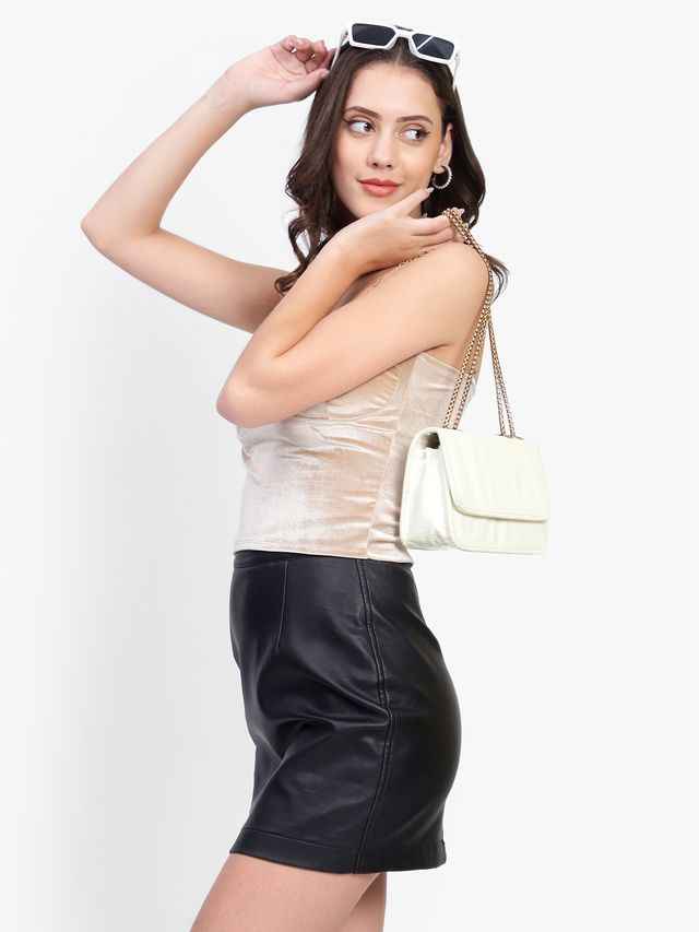 Solid Shoulder Straps Crop Top