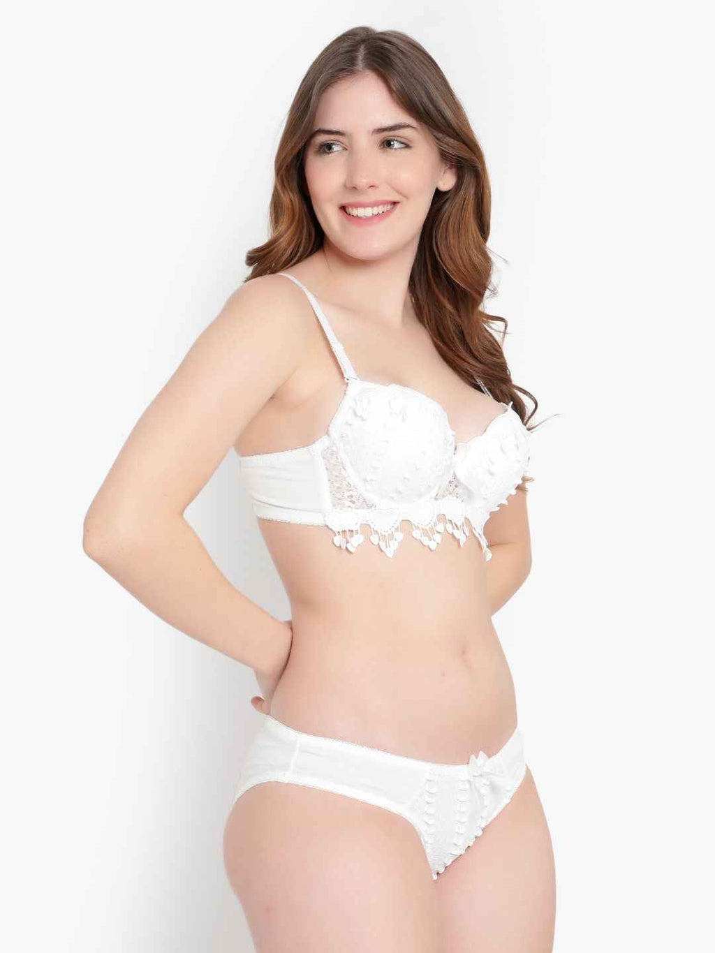 Lace-Designed Heavily-Padded Lingerie Set