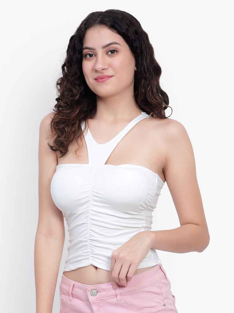 Sleeveless Ruched Fitted Top