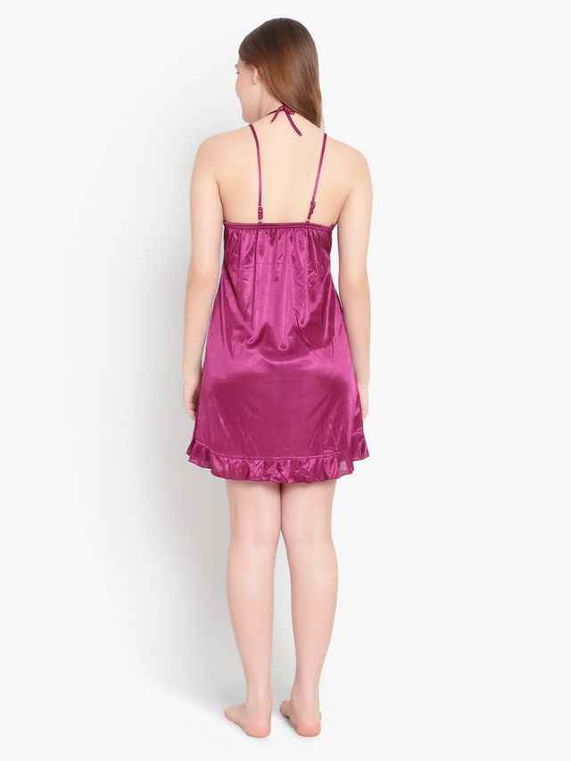 Satin Baby Doll With Lingerie Set