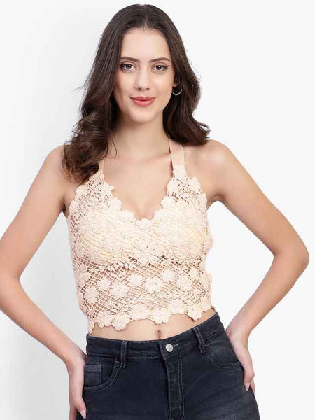 Floral Lace Medium Coverage Lightly Padded Bralette Bra With All Day Comfort