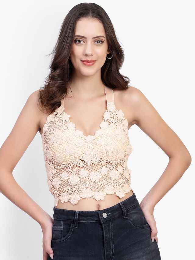 Floral Lace Medium Coverage Lightly Padded Bralette Bra With All Day Comfort