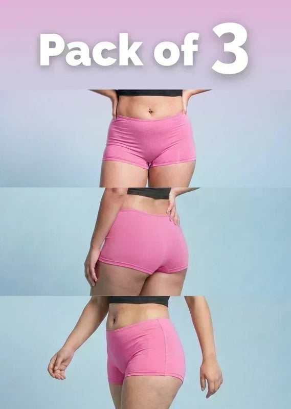 3 Pack - Pink Absorbent Boyshorts