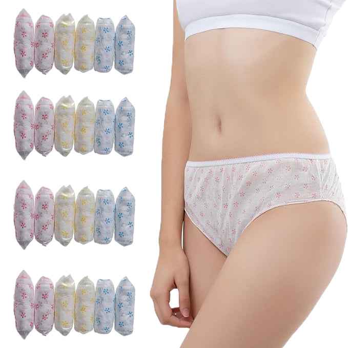 Women Disposable Cotton Panties for Body Massage/Surgeries/Maternity/Periods Pack of-24