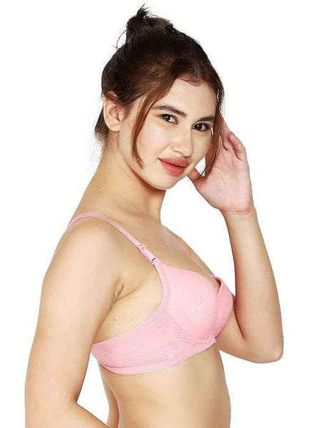 women Self Design Wired Lightly Padded Pushup Bra