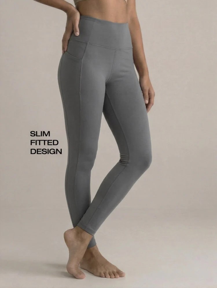 Blosoom High-Waist Activewear Leggings with 4-Way Stretch Fabric, Side Utility Pocket, Moisture-Wicking Comfort, Flatlock Seams & Slim Tapered Fit for Yoga, Gym and Everyday Wear_BL AL B 32