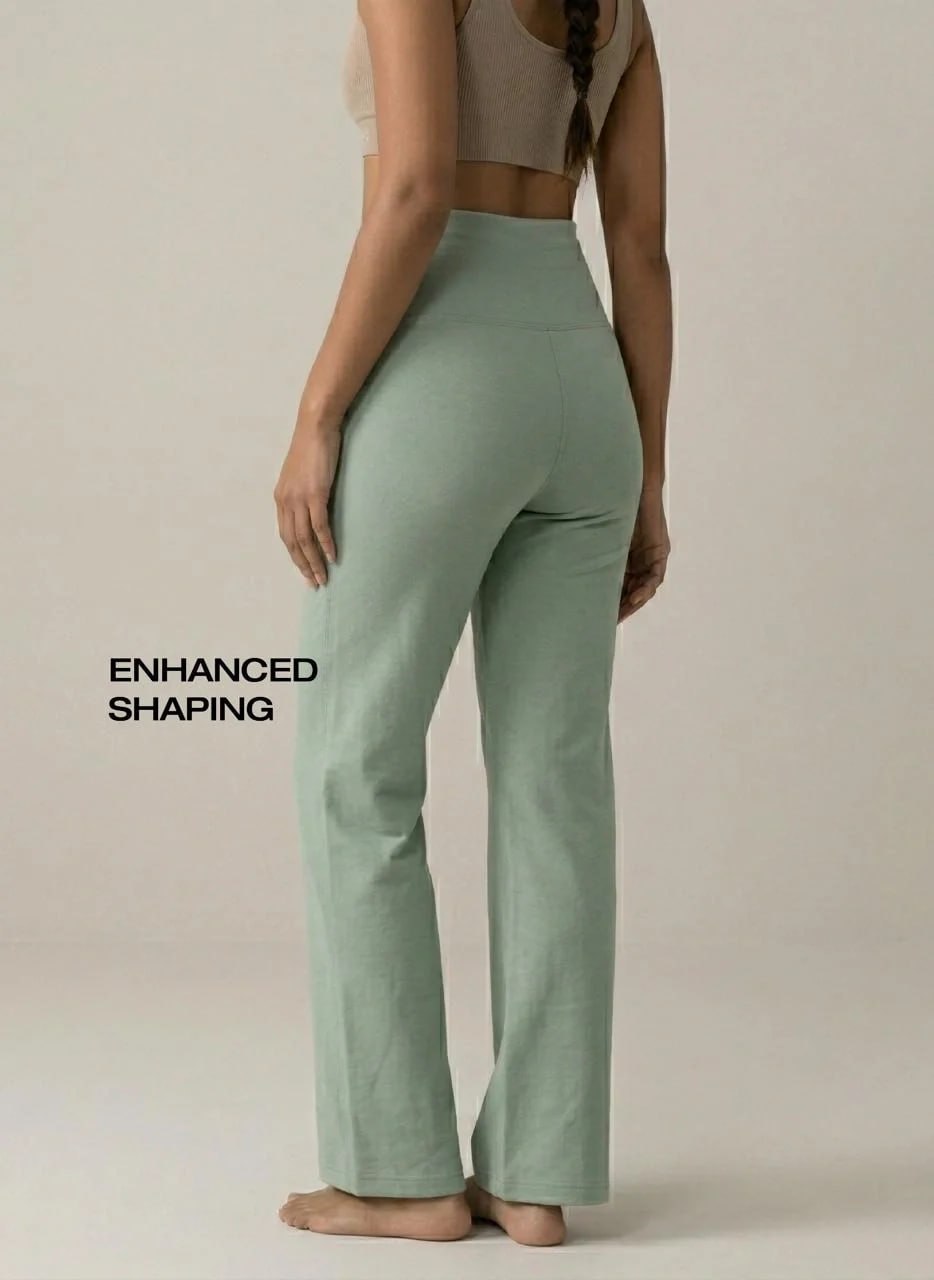 Blossom High-Waist Wide Leg Athleisure Pants with 4-Way Stretch Fabric, Relaxed Fit, Broad Waistband, Breathable Comfort & Elegant Fluid Drape for Everyday Wear_BL AL B 33