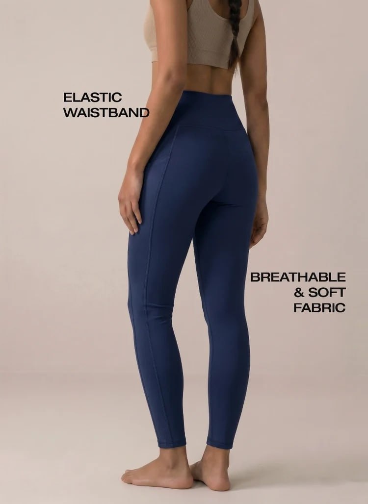 Blosoom High-Waist Activewear Leggings with 4-Way Stretch Fabric, Side Utility Pocket, Moisture-Wicking Comfort, Flatlock Seams & Slim Tapered Fit for Yoga, Gym and Everyday Wear_BL AL B 32
