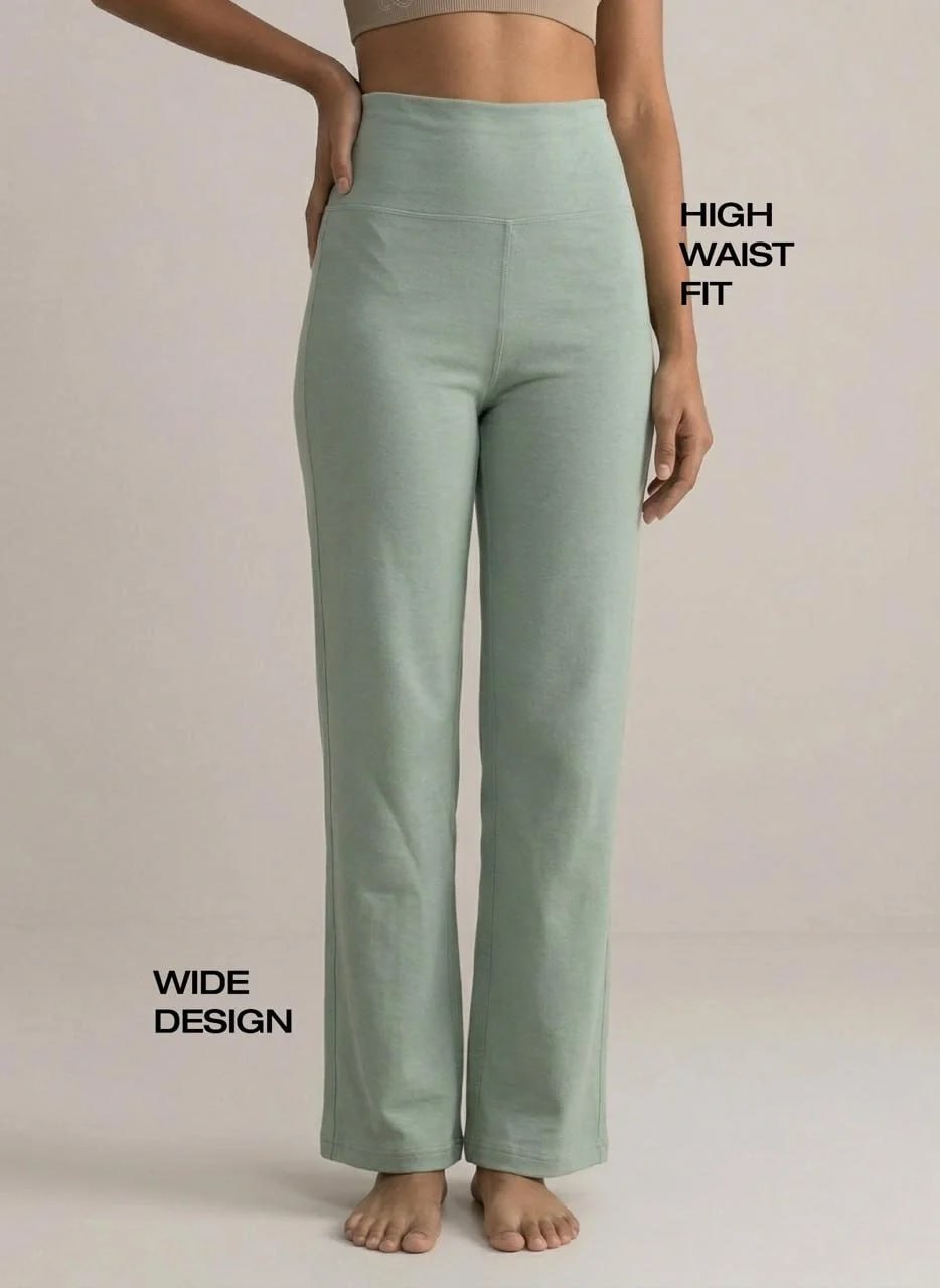 Blossom High-Waist Wide Leg Athleisure Pants with 4-Way Stretch Fabric, Relaxed Fit, Broad Waistband, Breathable Comfort & Elegant Fluid Drape for Everyday Wear_BL AL B 33