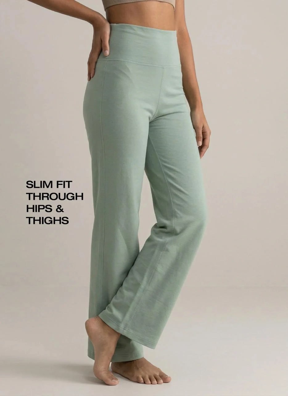 Blossom High-Waist Wide Leg Athleisure Pants with 4-Way Stretch Fabric, Relaxed Fit, Broad Waistband, Breathable Comfort & Elegant Fluid Drape for Everyday Wear_BL AL B 33