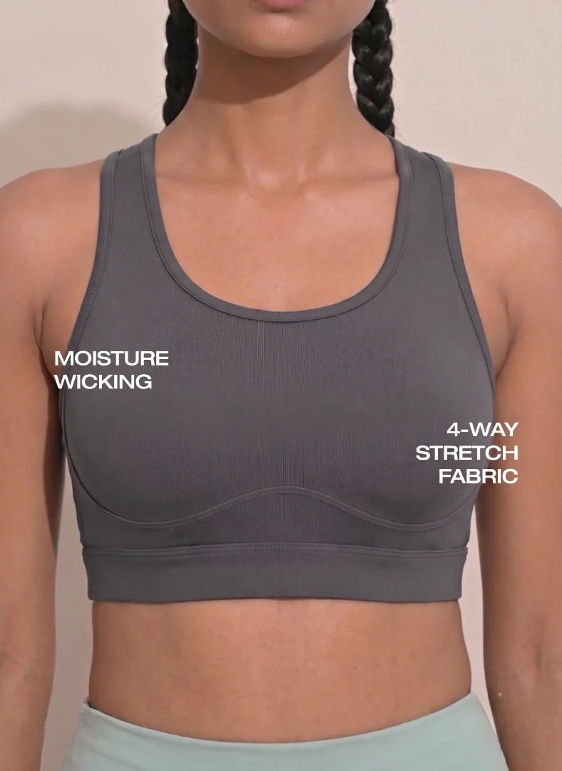 Blosoom Ventilated Racerback Sports Bra with Molded Cups, Moisture-Wicking Fabric, Wide Support Band & Full-Mobility Comfort for Active and Everyday Wear_BL AL S 21