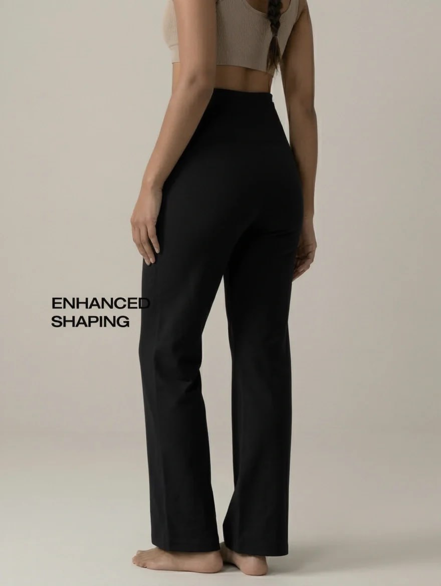Blossom High-Waist Wide Leg Athleisure Pants with 4-Way Stretch Fabric, Relaxed Fit, Broad Waistband, Breathable Comfort & Elegant Fluid Drape for Everyday Wear_BL AL B 33