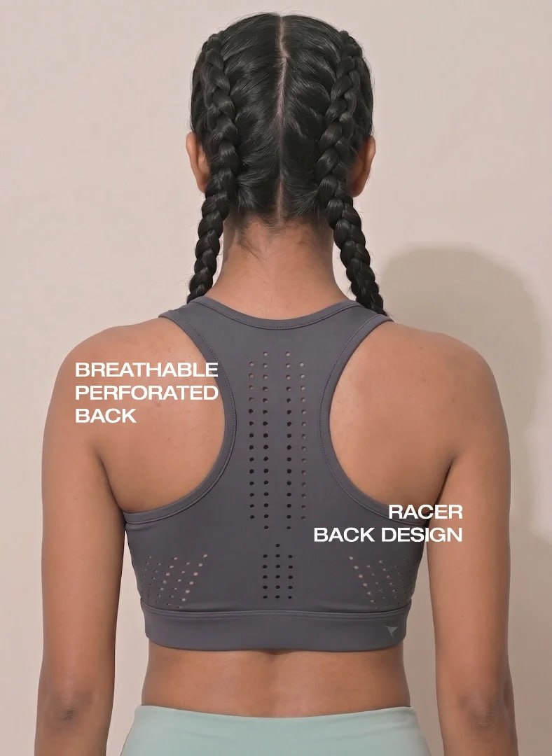 Blosoom Ventilated Racerback Sports Bra with Molded Cups, Moisture-Wicking Fabric, Wide Support Band & Full-Mobility Comfort for Active and Everyday Wear_BL AL S 21