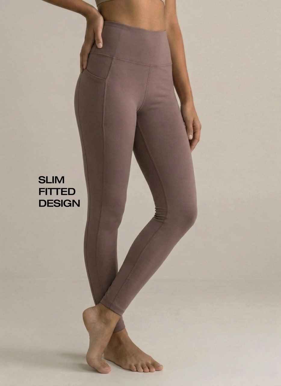 Blosoom High-Waist Activewear Leggings with 4-Way Stretch Fabric, Side Utility Pocket, Moisture-Wicking Comfort, Flatlock Seams & Slim Tapered Fit for Yoga, Gym and Everyday Wear_BL AL B 32