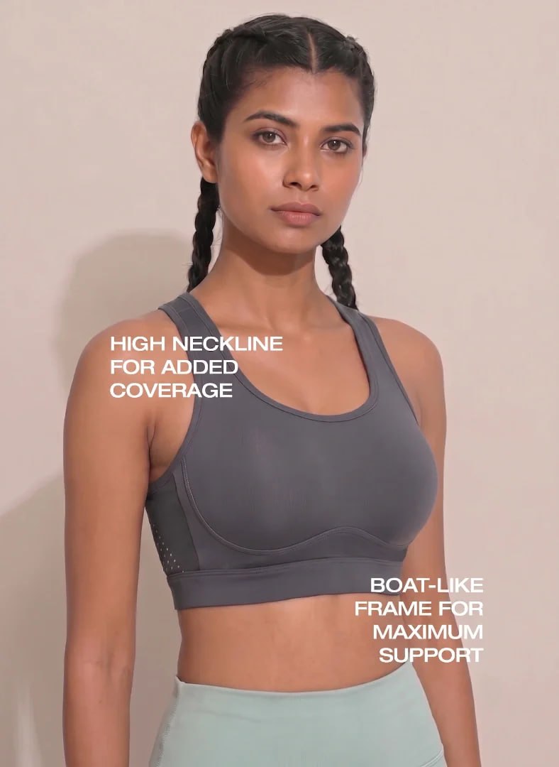 Blosoom Ventilated Racerback Sports Bra with Molded Cups, Moisture-Wicking Fabric, Wide Support Band & Full-Mobility Comfort for Active and Everyday Wear_BL AL S 21