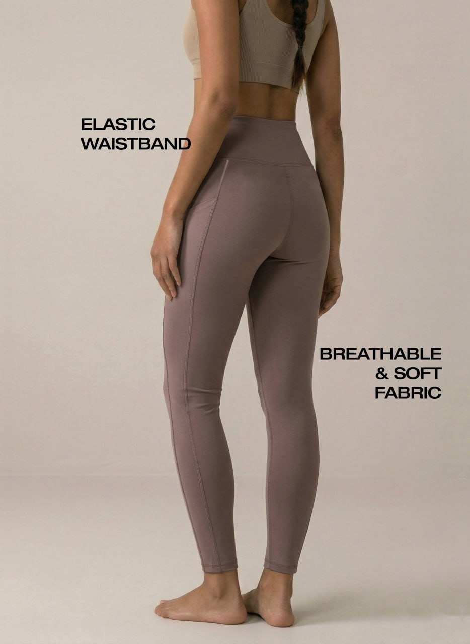 Blosoom High-Waist Activewear Leggings with 4-Way Stretch Fabric, Side Utility Pocket, Moisture-Wicking Comfort, Flatlock Seams & Slim Tapered Fit for Yoga, Gym and Everyday Wear_BL AL B 32