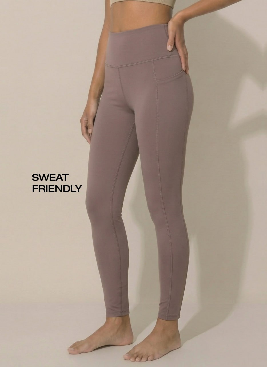 Blosoom High-Waist Activewear Leggings with 4-Way Stretch Fabric, Side Utility Pocket, Moisture-Wicking Comfort, Flatlock Seams & Slim Tapered Fit for Yoga, Gym and Everyday Wear_BL AL B 32