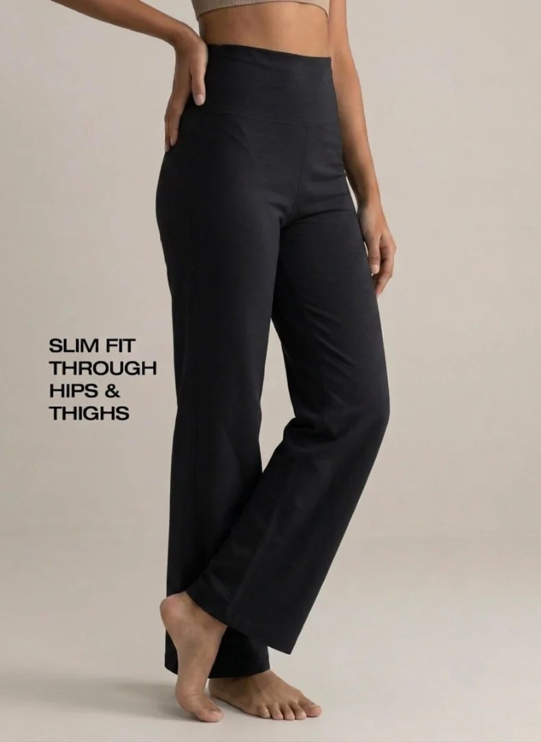 Blossom High-Waist Wide Leg Athleisure Pants with 4-Way Stretch Fabric, Relaxed Fit, Broad Waistband, Breathable Comfort & Elegant Fluid Drape for Everyday Wear_BL AL B 33