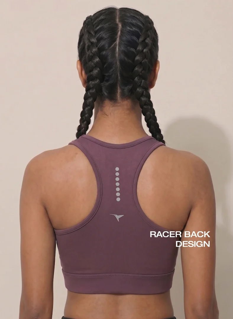 Blosoom High Coverage Racerback Sports Bra with Laser Print Front Panel, Sweat-Wicking Fabric, Wide Support Band & Bounce-Control Comfort for Active and Daily Wear_BL AL S 22
