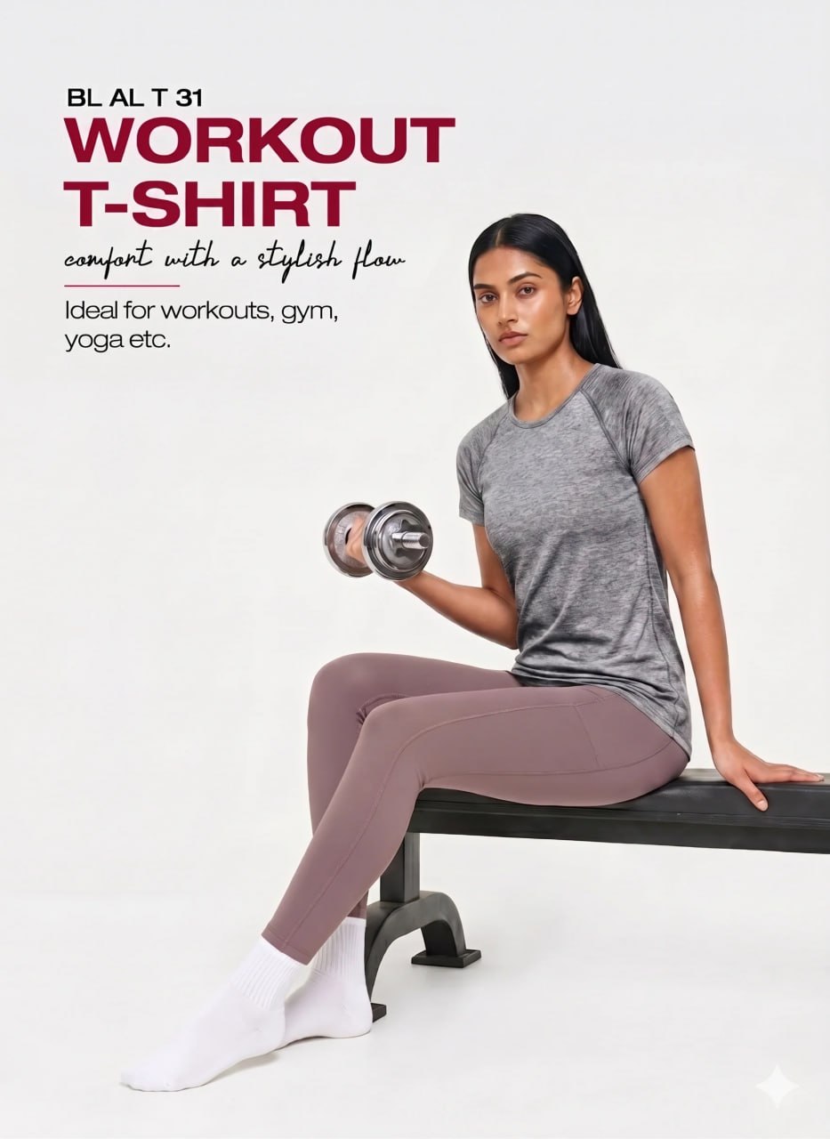 Blossom Breathable, lightweight, and quick-drying with wrinkle-resistant fabric and lasting shape retention.Fit for Gym, Running and Everyday Wear_BL AL T 31