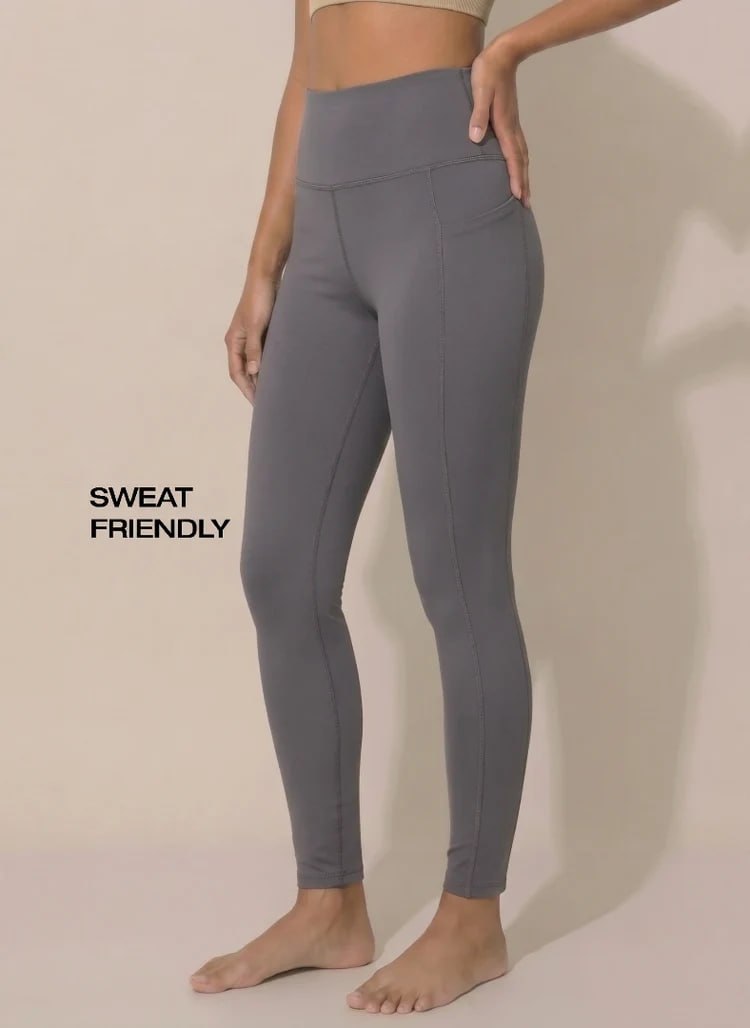 Blosoom High-Waist Activewear Leggings with 4-Way Stretch Fabric, Side Utility Pocket, Moisture-Wicking Comfort, Flatlock Seams & Slim Tapered Fit for Yoga, Gym and Everyday Wear_BL AL B 32