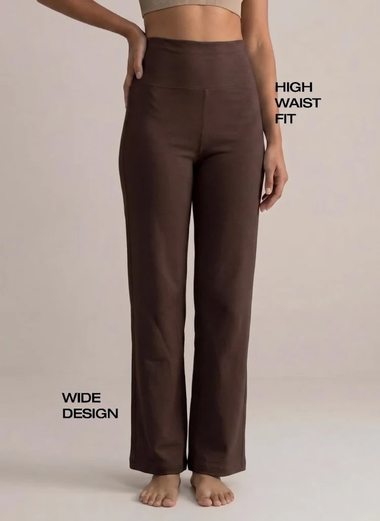 Blossom High-Waist Wide Leg Athleisure Pants with 4-Way Stretch Fabric, Relaxed Fit, Broad Waistband, Breathable Comfort & Elegant Fluid Drape for Everyday Wear_BL AL B 33