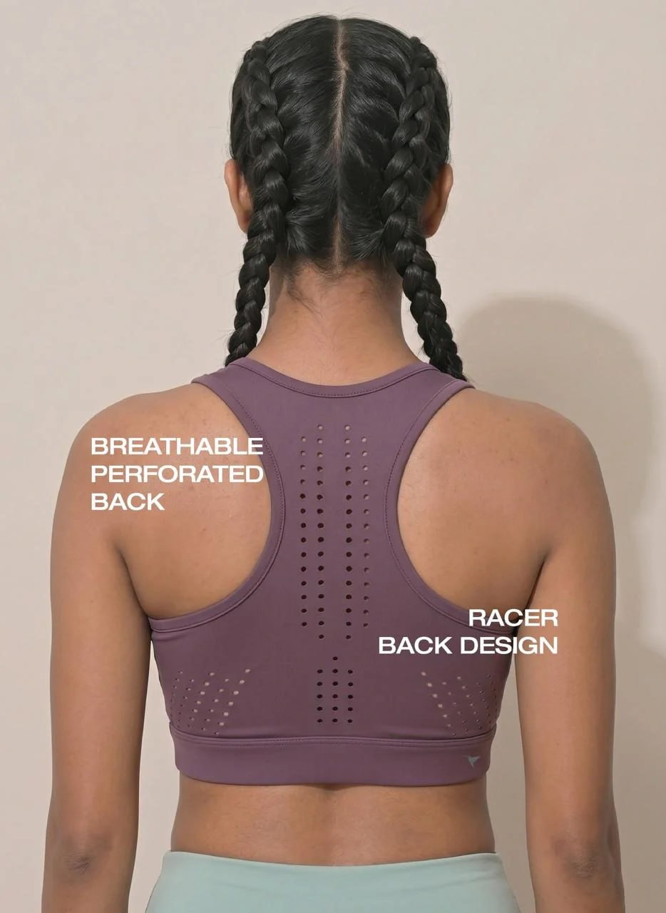 Blosoom Ventilated Racerback Sports Bra with Molded Cups, Moisture-Wicking Fabric, Wide Support Band & Full-Mobility Comfort for Active and Everyday Wear_BL AL S 21