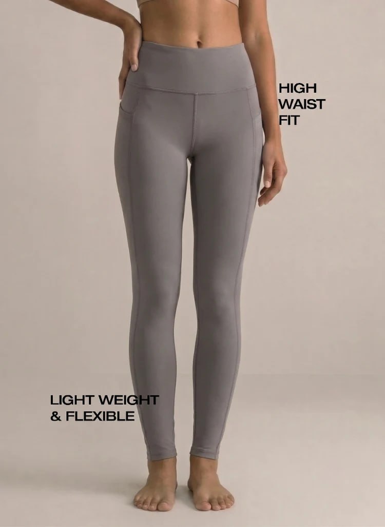 Blosoom High-Waist Activewear Leggings with 4-Way Stretch Fabric, Side Utility Pocket, Moisture-Wicking Comfort, Flatlock Seams & Slim Tapered Fit for Yoga, Gym and Everyday Wear_BL AL B 32