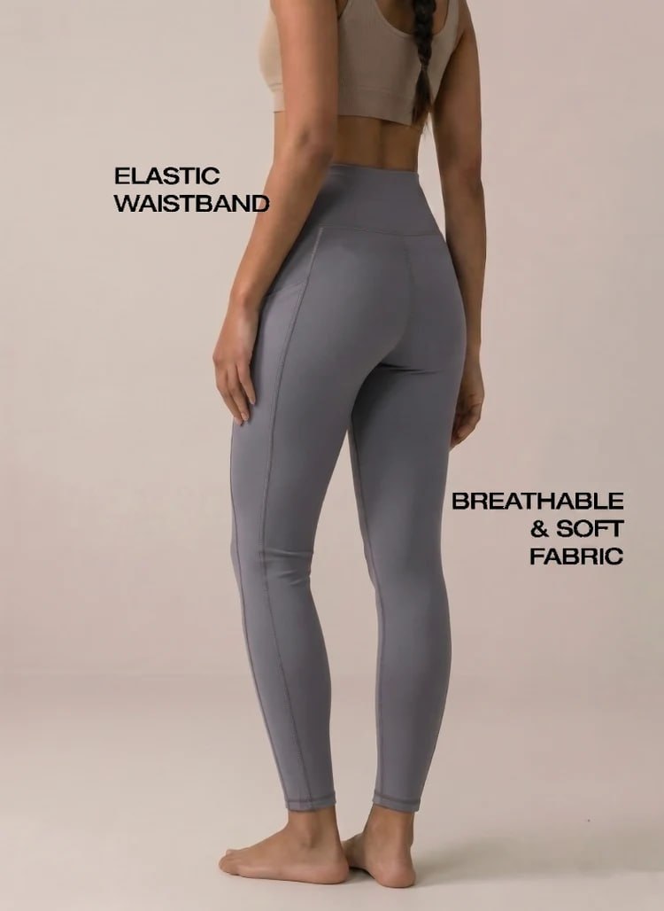 Blosoom High-Waist Activewear Leggings with 4-Way Stretch Fabric, Side Utility Pocket, Moisture-Wicking Comfort, Flatlock Seams & Slim Tapered Fit for Yoga, Gym and Everyday Wear_BL AL B 32